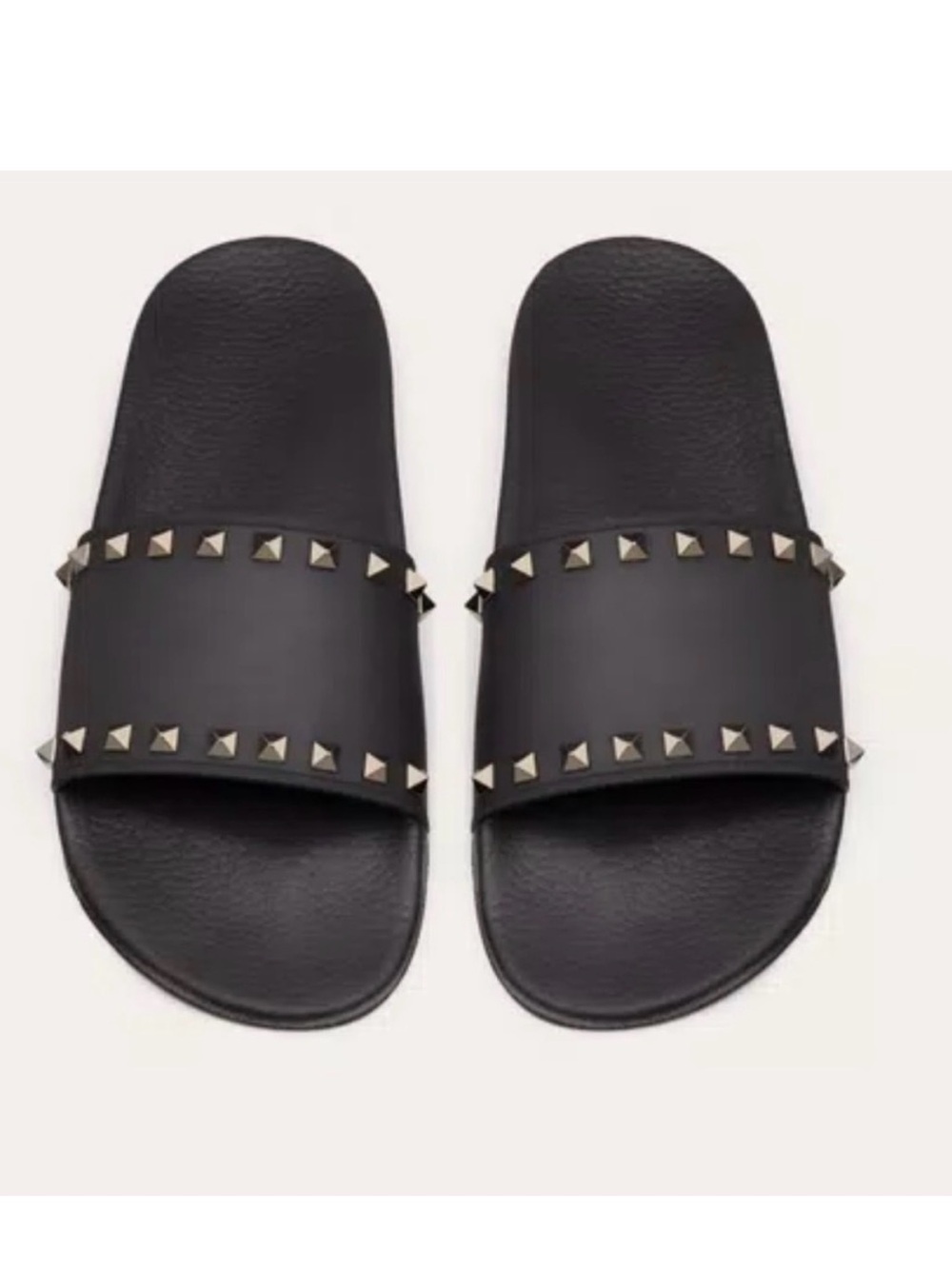 Valentino Black Studded Slide Sandals